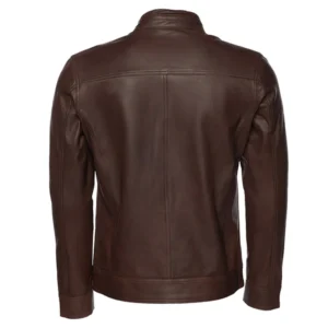 Back view of Fakhra Declan brown café racer leather jacket for men